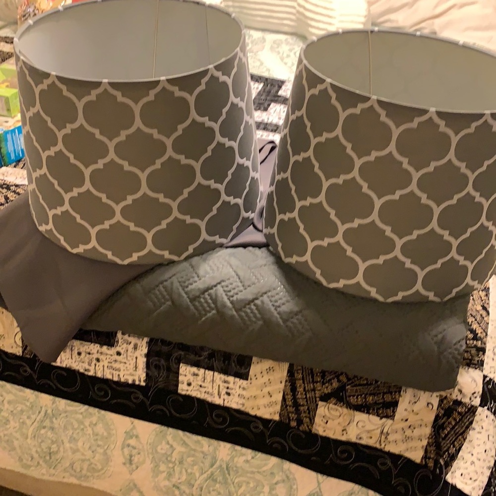 Never used - Gray Lampshades set